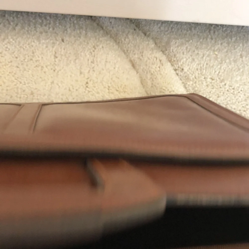 genuine brown leather briefcase